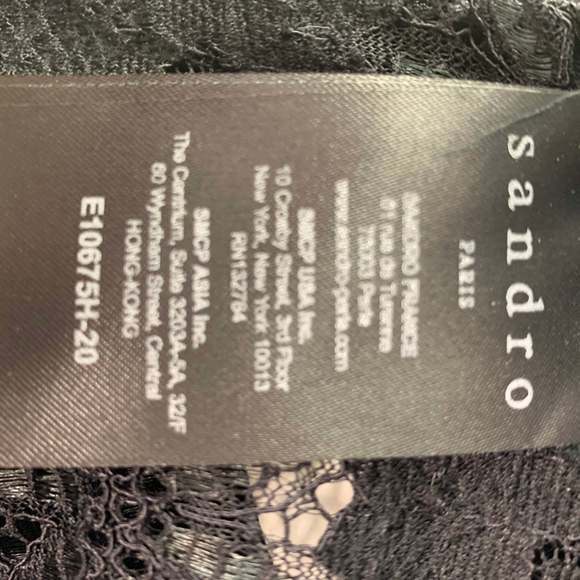 SANDRO Black Polyamide Blend Short Sleeve Dress Top - Picture 6 of 7